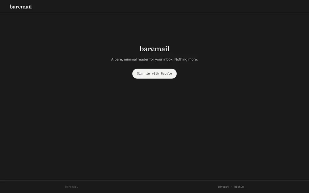 Baremail — the minimal version of gmail